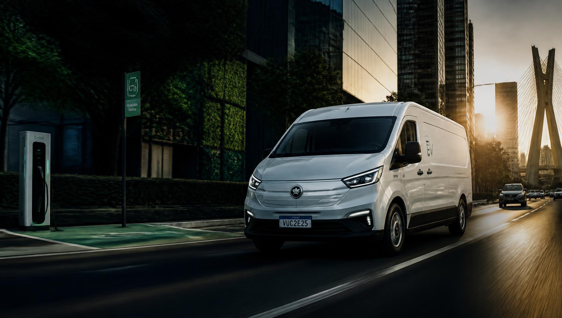 Veículo elétrico de carga leve em operação urbana em São Paulo